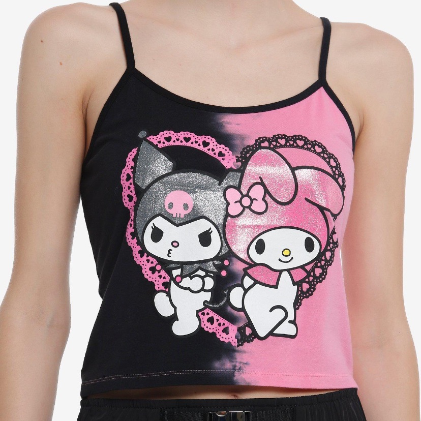 My Melody & Kuromi Heart Split Dye Tank Top Hot Topic Sanrio Hello Kitty